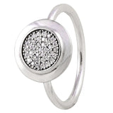 Sparkling Love Heart Glamour Two-tone Elegance Ring 925 Silver
