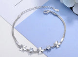 Lucky Clovers Crystal Bracelet Box Chain Wedding Gift 925 Silver Jewelry