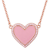 Moon & Stars Heart Leaves Pave Necklace 925 Sterling Silver Charm Jewelry