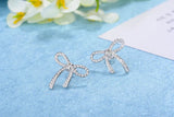 Sparkling Pave Bow Stud Earring S925 Silver AAA Zircon