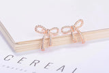 Sparkling Pave Bow Stud Earring S925 Silver AAA Zircon