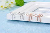 Sparkling Pave Bow Stud Earring S925 Silver AAA Zircon