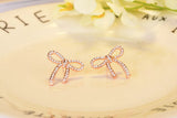 Sparkling Pave Bow Stud Earring S925 Silver AAA Zircon