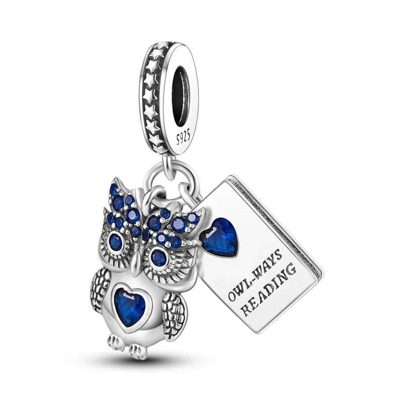 Sparkling Owl Cat Star Love Moon Charm Beads for Bracelet Necklace Pendant