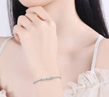925 Silver Pave Bow Bracelet for Women - Wedding Gift