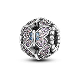 Pave CZ Butterfly Bead Charm for Jewelry Making