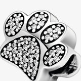 Sparkling Paw Print Charm for Bracelet Bangle Jewelry Making