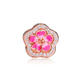925 Silver Peach Blossom Crystal Bracelet DIY Accessories