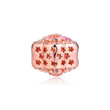 Peach Blossom Flower Charms 925 Silver Beads for Bracelets