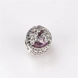 Sparkling Pink Daisy Meadow Flower Charm Bead