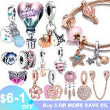 Pink Hot Air Balloon Silver 925 Bracelet Charm Pendant Jewelry Gift