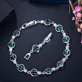 Purple Red CZ Crystal Tennis Bracelet for Women