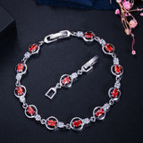 Purple Red CZ Crystal Tennis Bracelet for Women