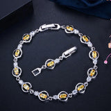 Purple Red CZ Crystal Tennis Bracelet for Women