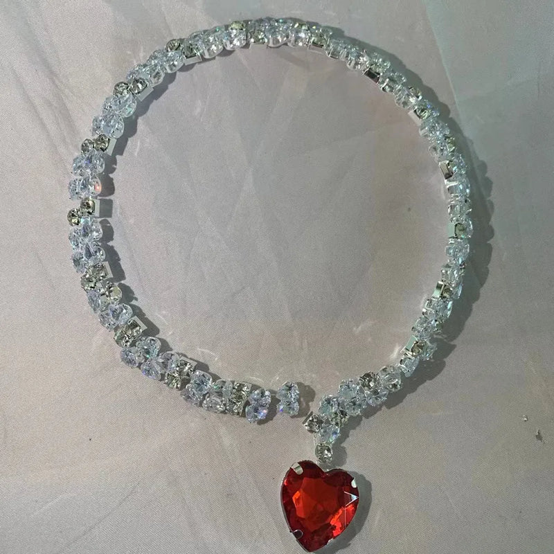 Heart Pendant Open Choker Necklace for Women
