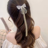 Rhinestone Crystal Butterfly Hair Clip Tassel Hair Pins Party Wedding Jewelry