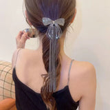 Rhinestone Crystal Butterfly Hair Clip Tassel Hair Pins Party Wedding Jewelry