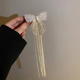 Rhinestone Crystal Butterfly Hair Clip Tassel Hair Pins Party Wedding Jewelry