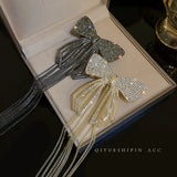 Rhinestone Crystal Butterfly Hair Clip Tassel Hair Pins Party Wedding Jewelry