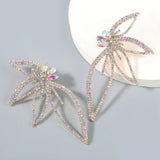 Rhinestone Flower Drop Earrings for Women Wedding Jewelry