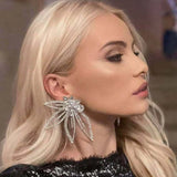 Rhinestone Flower Drop Earrings for Women Wedding Jewelry
