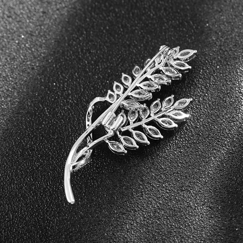 Sparkling Rhinestone Paddy Brooch Pin Leaves Crystal Wheat Ears Brooches