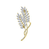 Sparkling Rhinestone Paddy Brooch Pin Leaves Crystal Wheat Ears Brooches