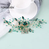 Sparkling Rhinestone Hair Combs Beads Hairpins for Bride Wedding Hair Jewelry
