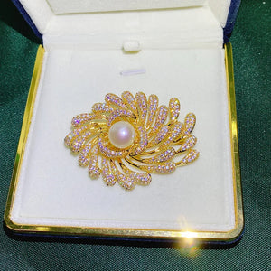 Rhinestone Pearl Flower Brooch Wedding Jewelry Accessories Pins