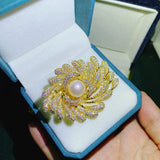 Rhinestone Pearl Flower Brooch Wedding Jewelry Accessories Pins