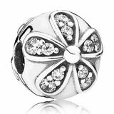 Rose Stripes Hearts Beads 925 Silver Charm for Bracelet