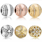 Rose Stripes Hearts Beads 925 Silver Charm for Bracelet