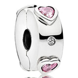 Sparkling Rose Love Ice Charm 925 Sterling Silver Fit Bracelet DIY Jewelry