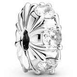 Sparkling Rose Love Ice Charm 925 Sterling Silver Fit Bracelet DIY Jewelry