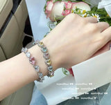 Sparkling Zircon Heart Bracelet Set 18K Plated