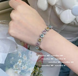 Sparkling Zircon Heart Bracelet Set 18K Plated