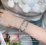 Sparkling Zircon Heart Bracelet Set 18K Plated