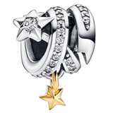 Sparkling Shooting Star Family Infinity Heart Anchored Cruise Bead Charm