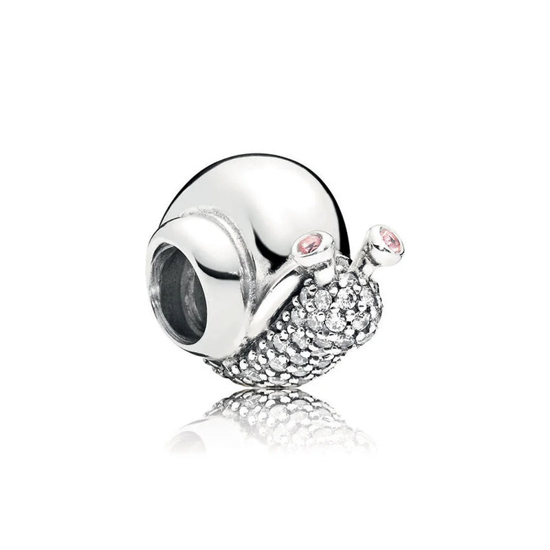 Sparkling Snail Charms Crystal Beads for DIY Bracelets