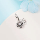 Snowflake Dangle Charms 925 Silver Beads for Bracelet DIY