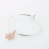 Snowflake Pendant Rose Beads for DIY Jewelry Making