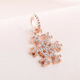 Snowflake Pendant Rose Beads for DIY Jewelry Making