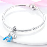 Sparkling Baseball Bat Charm for Bracelet Necklace, 925 Silver DIY Jewelry Gift