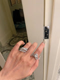 Sparkling Square Row CZ Open Ring for Women
