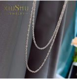 Sparkling Star Clavicle Chain Necklace 925 Sterling Silver