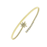 Crystal Silver Bracelet Bangle with Sparkling Stars