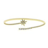 Crystal Silver Bracelet Bangle with Sparkling Stars