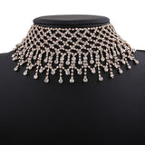 Sparkling Tassel Necklace Chain Water Diamond Mesh Female Bohemian