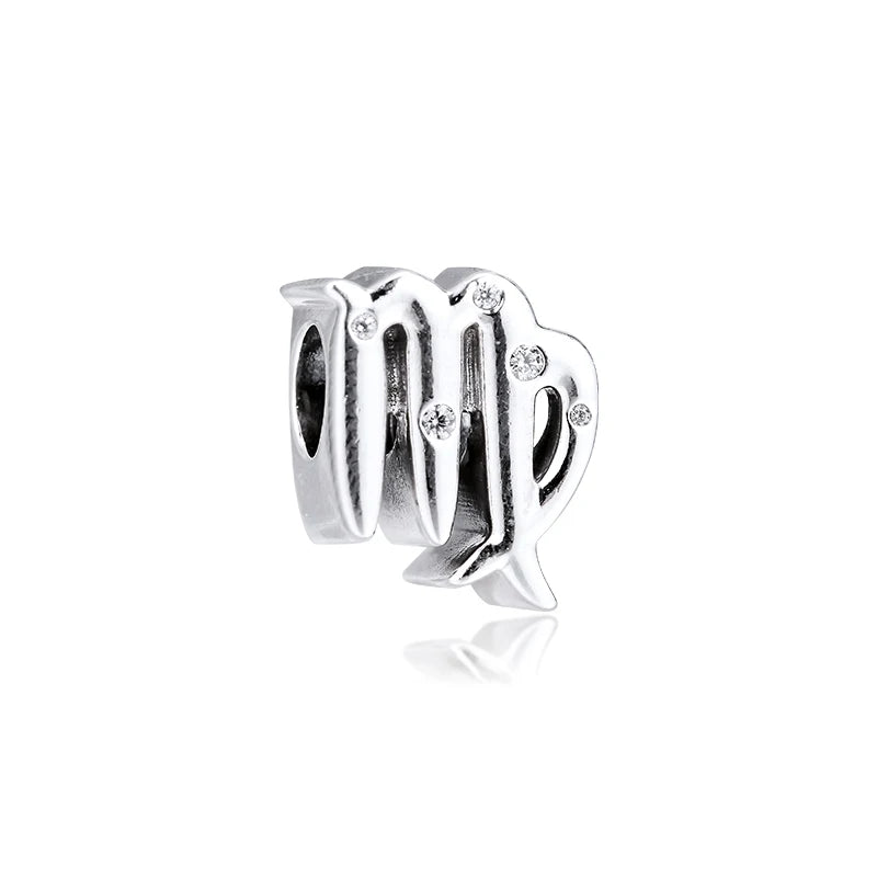 Virgo Zodiac Charm 925 Sterling Silver Bead for Bracelet Making