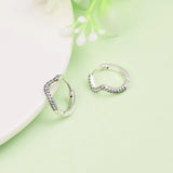 Wave Hoop Earring Crystal Silver S925 Round Earrings Women